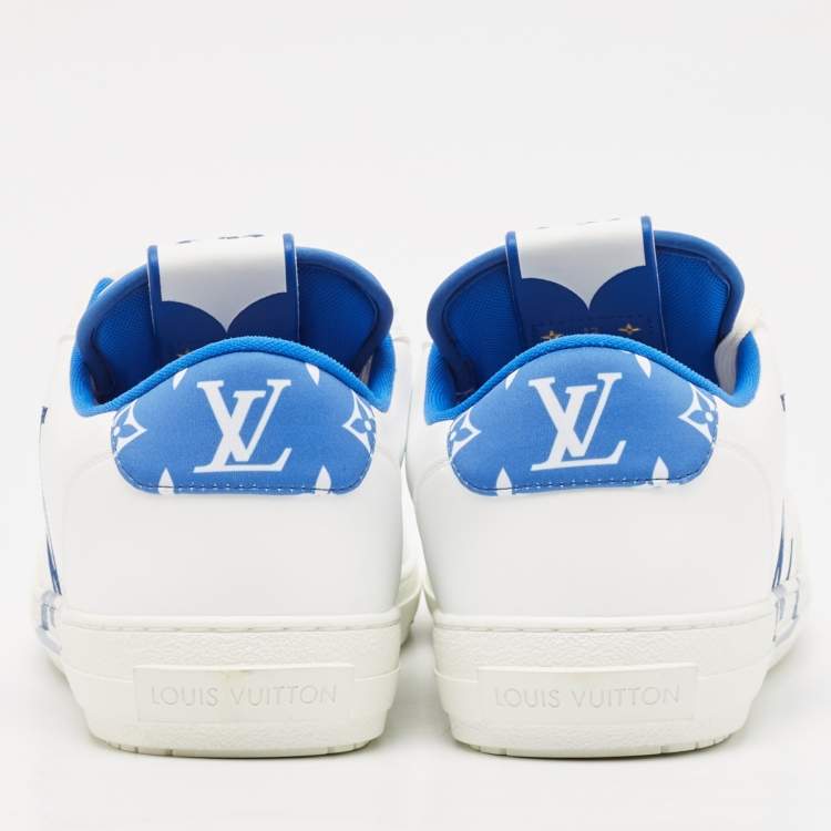 Pre Owned Louis Vuitton White Faux Leather Charlie Sneakers Size 46