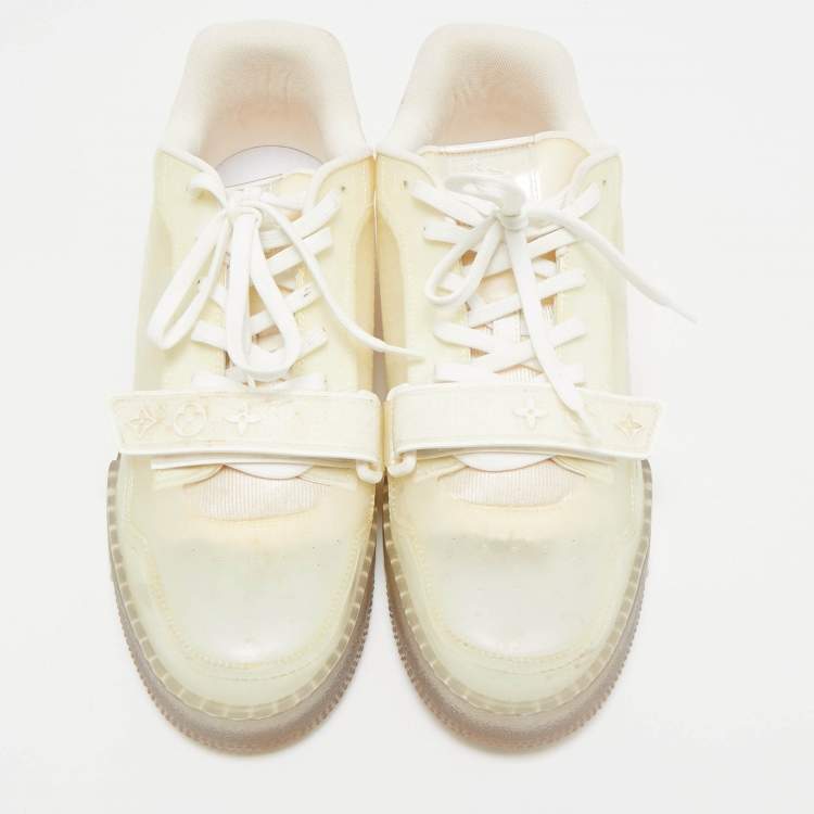 Pre Owned Louis Vuitton Transparent Monogram PVC LV Trainer Sneakers Size 43