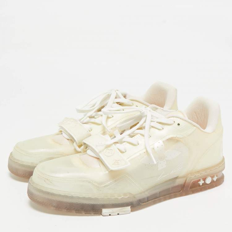 Pre Owned Louis Vuitton Transparent Monogram PVC LV Trainer Sneakers Size 43