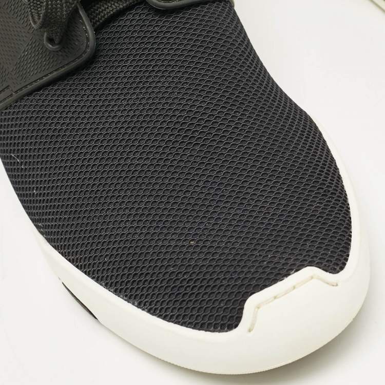 Pre Owned Louis Vuitton Black Damier Mesh and Leather Run Away Sneakers Size 42.5 
