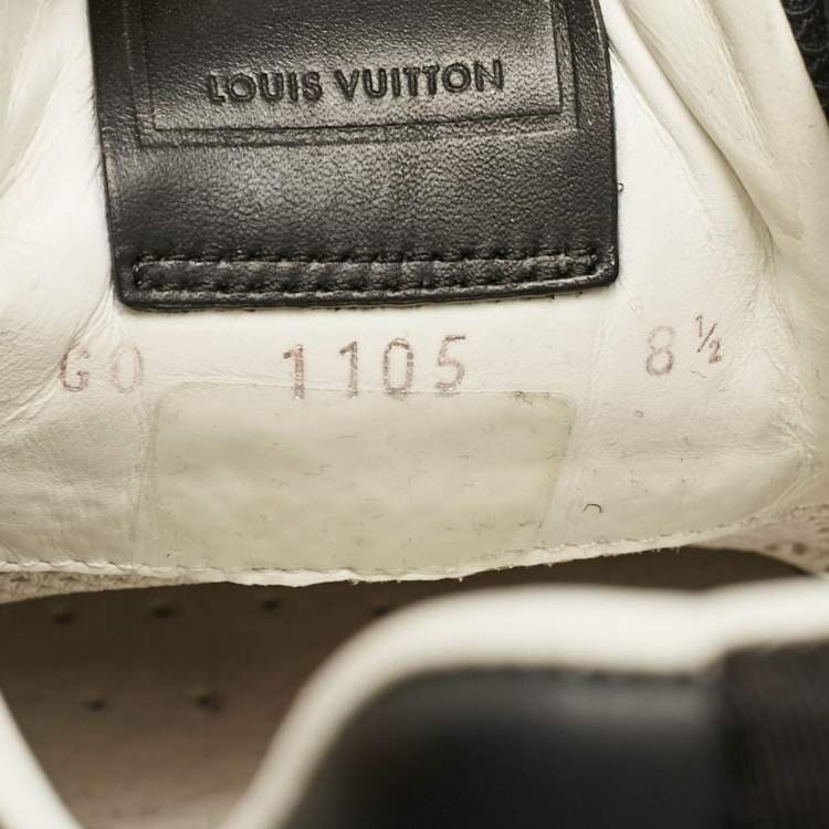 Pre Owned Louis Vuitton Black Damier Mesh and Leather Run Away Sneakers Size 42.5 