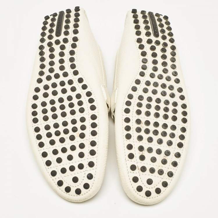 Pre Owned Louis Vuitton Cream Leather Hockenheim Loafers Size 43