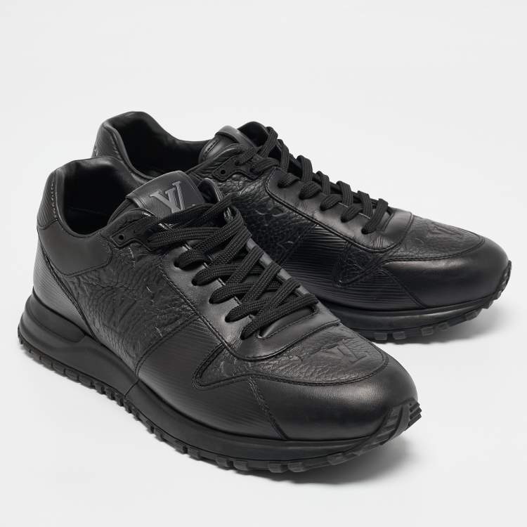 Pre Owned Louis Vuitton Black Leather Run Away Low Top Sneakers Size 42
