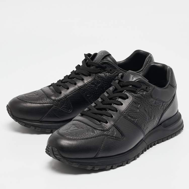Pre Owned Louis Vuitton Black Leather Run Away Low Top Sneakers Size 42