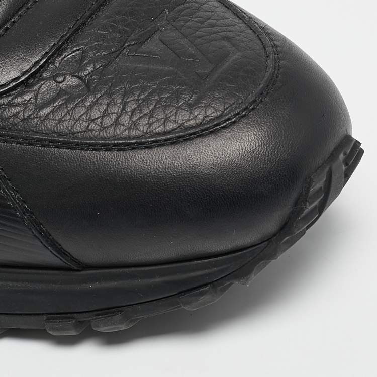 Pre Owned Louis Vuitton Black Leather Run Away Low Top Sneakers Size 42