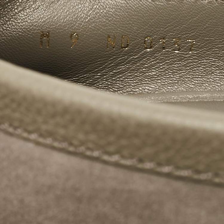 Pre Owned Louis Vuitton Grey Suede Hockenheim Loafers Size 43