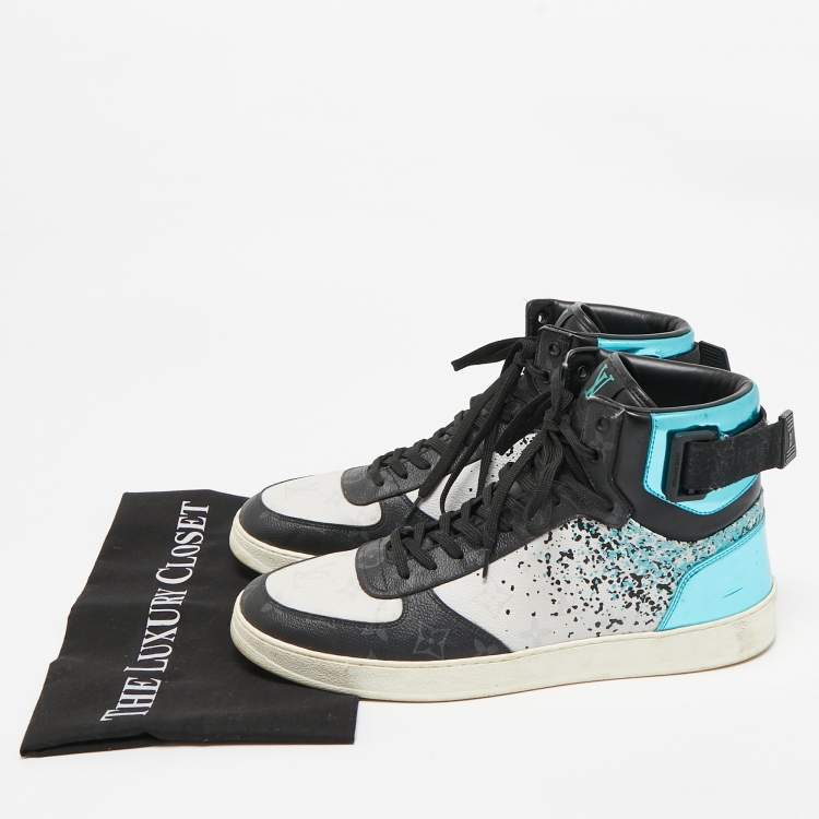 Pre Owned Louis Vuitton Multicolor Canvas and Leather Rivoli High Top Sneakers Size 43