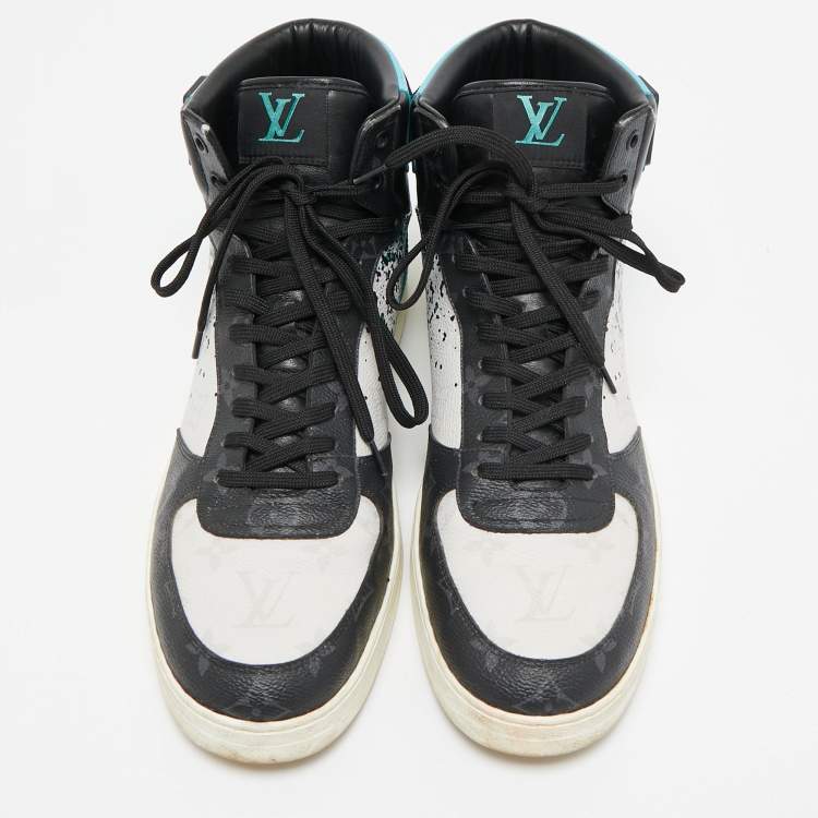 Pre Owned Louis Vuitton Multicolor Canvas and Leather Rivoli High Top Sneakers Size 43