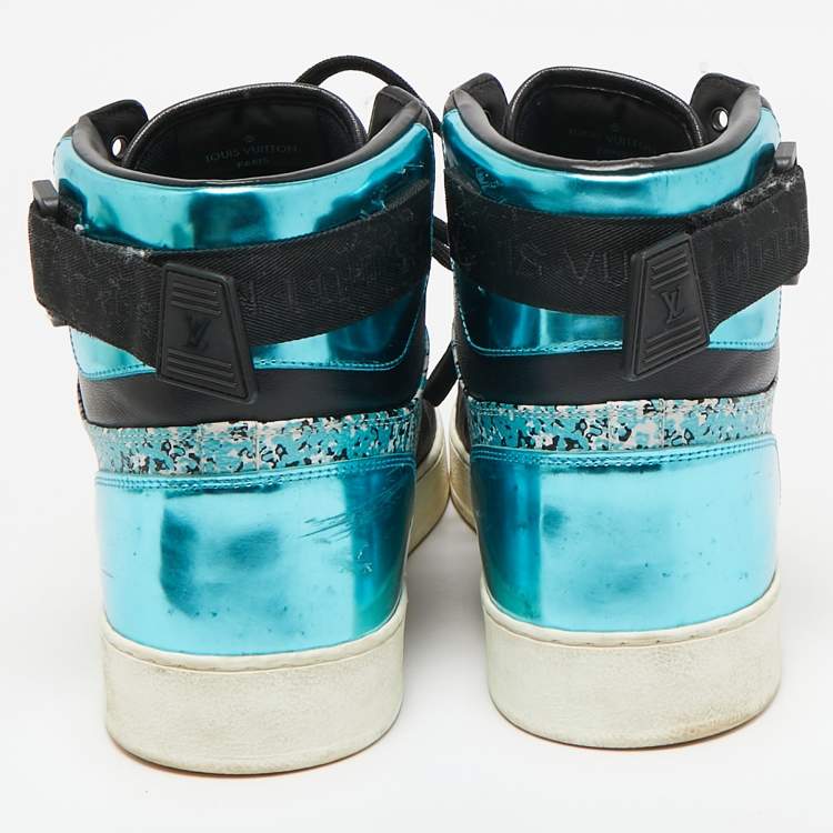 Pre Owned Louis Vuitton Multicolor Canvas and Leather Rivoli High Top Sneakers Size 43