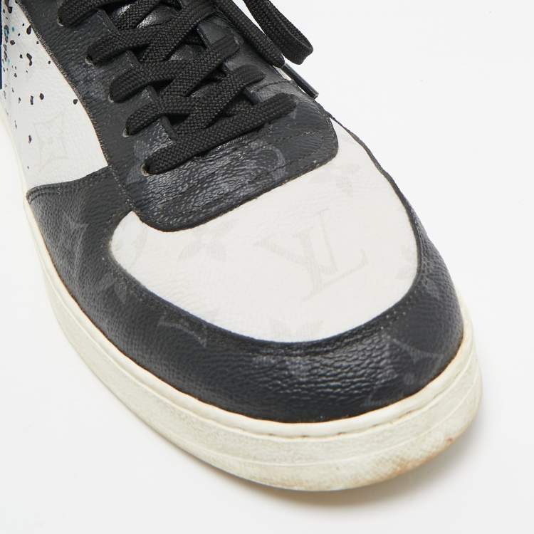 Pre Owned Louis Vuitton Multicolor Canvas and Leather Rivoli High Top Sneakers Size 43