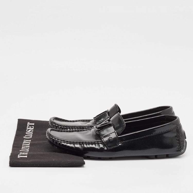 مملوكة مسبقًا Louis Vuitton Black Patent Leather Monte Carlo Loafers Size 41.5