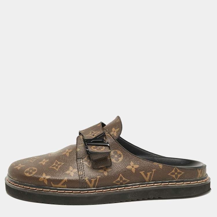 Pre Owned Louis Vuitton Monogram Canvas Easy Mules Size 44