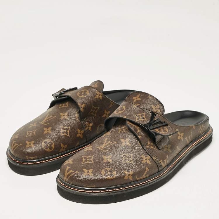 Pre Owned Louis Vuitton Monogram Canvas Easy Mules Size 44