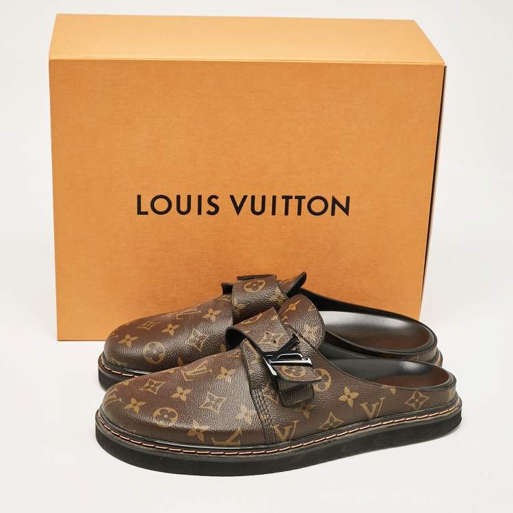 Pre Owned Louis Vuitton Monogram Canvas Easy Mules Size 44