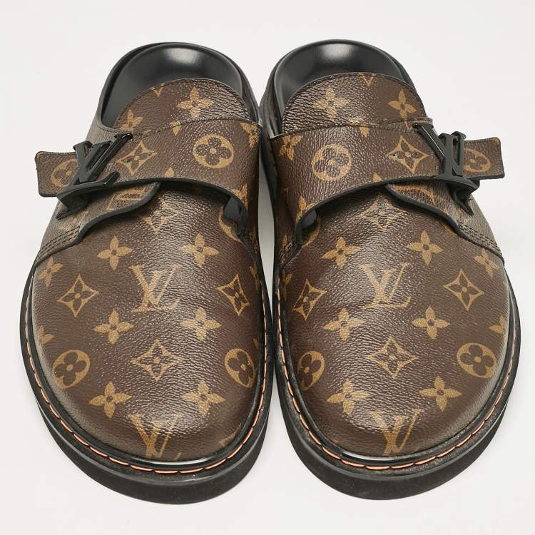 Pre Owned Louis Vuitton Monogram Canvas Easy Mules Size 44