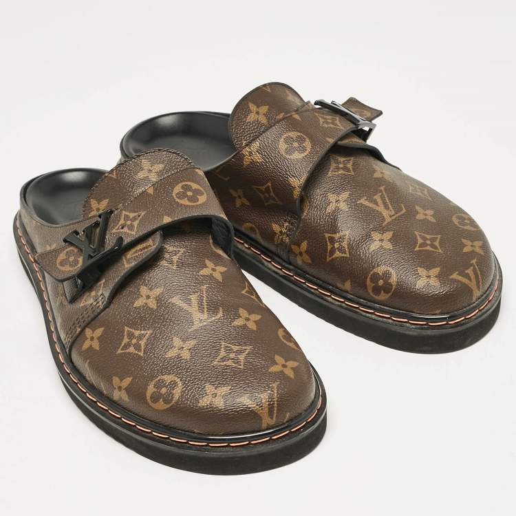 Pre Owned Louis Vuitton Monogram Canvas Easy Mules Size 44