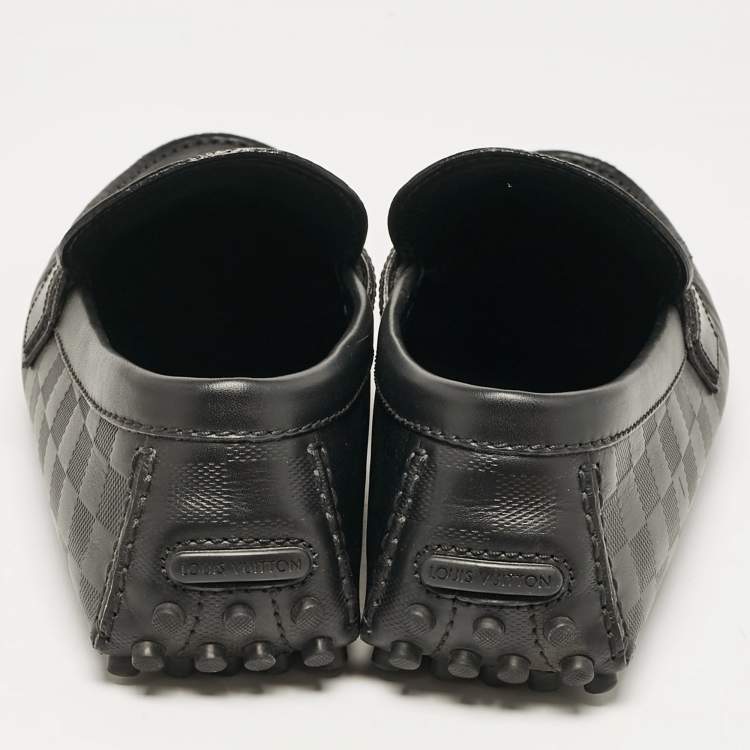 مملوكة مسبقًا Louis Vuitton Black Damier Infini Leather Hockenheim Loafers Size 43.5