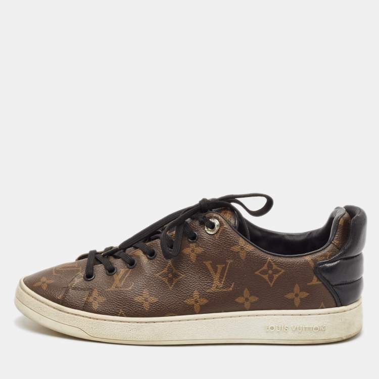مملوكة مسبقًا Louis Vuitton Black Monogram Canvas and Leather Frontrow Low Top Sneakers Size 40.5