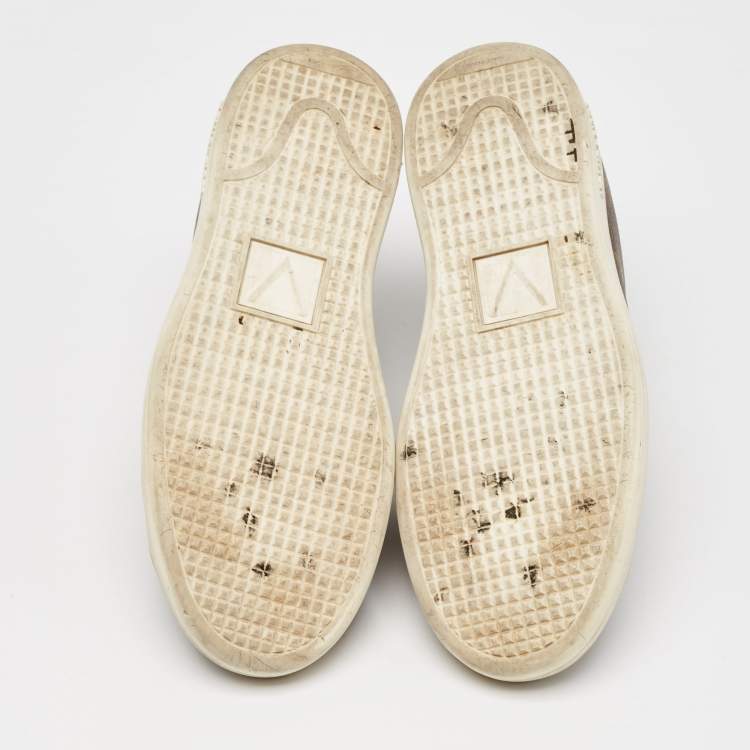 مملوكة مسبقًا Louis Vuitton Black Monogram Canvas and Leather Frontrow Low Top Sneakers Size 40.5