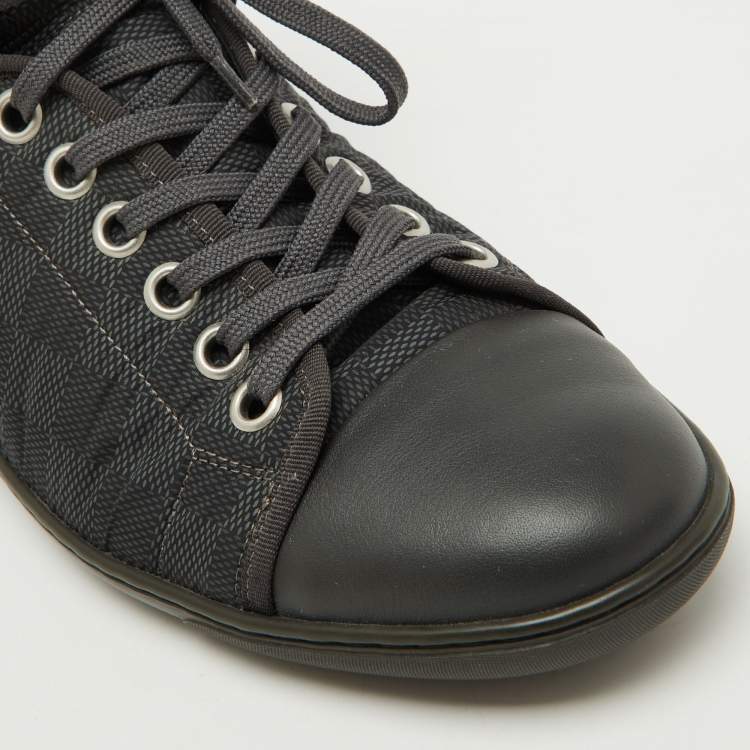 مملوكة مسبقًا Louis Vuitton Black Damier Graphite Nylon and Leather High Top Sneakers Size 43