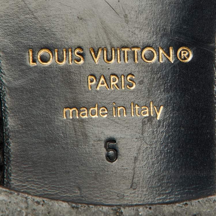 Pre Owned Louis Vuitton Black Leather and Monogram Canvas Major Loafers Size 39