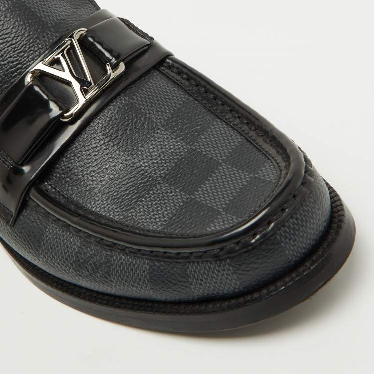 مملوكة مسبقًا Louis Vuitton Damier Graphite Canvas and Leather Major Loafers Size 39