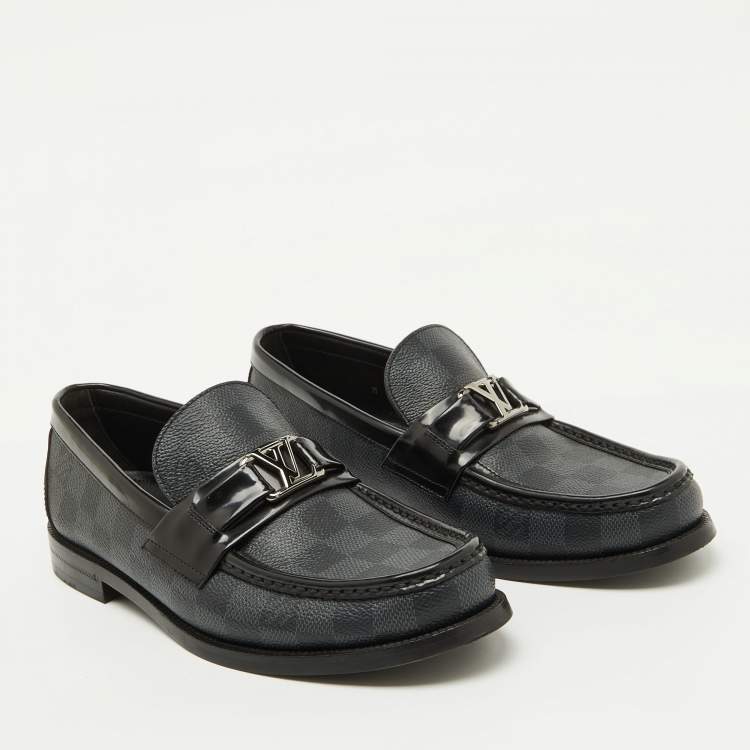 مملوكة مسبقًا Louis Vuitton Damier Graphite Canvas and Leather Major Loafers Size 39