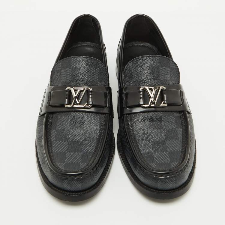 مملوكة مسبقًا Louis Vuitton Damier Graphite Canvas and Leather Major Loafers Size 39