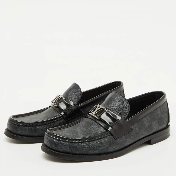 مملوكة مسبقًا Louis Vuitton Damier Graphite Canvas and Leather Major Loafers Size 39