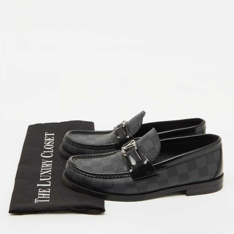 مملوكة مسبقًا Louis Vuitton Damier Graphite Canvas and Leather Major Loafers Size 39