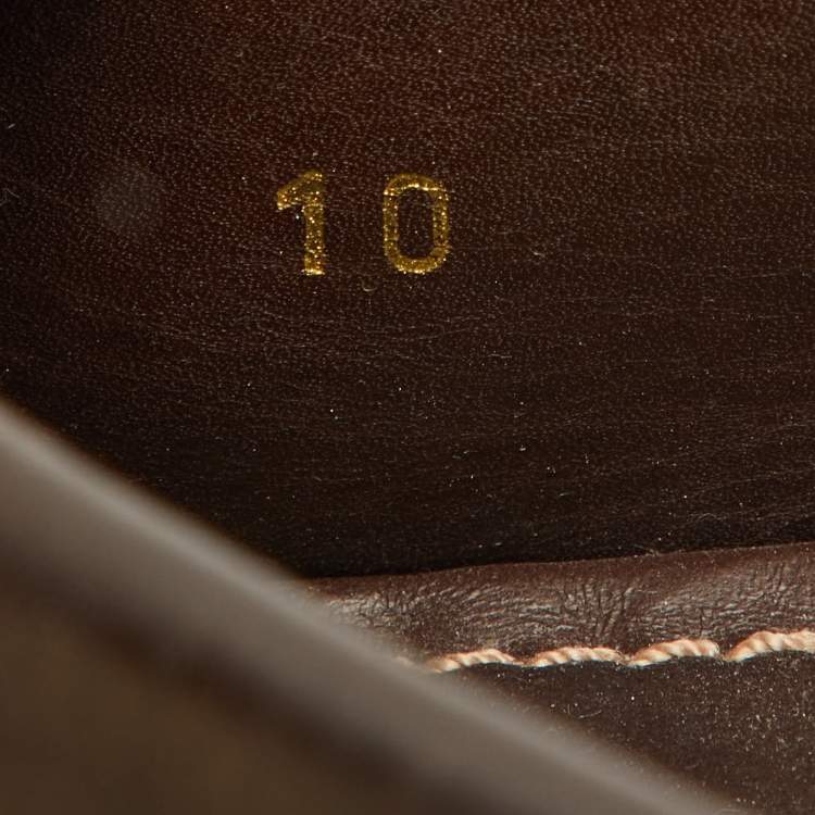 مملوكة مسبقًا Louis Vuitton Dark Brown Leather Monte Carlo Loafers Size 44