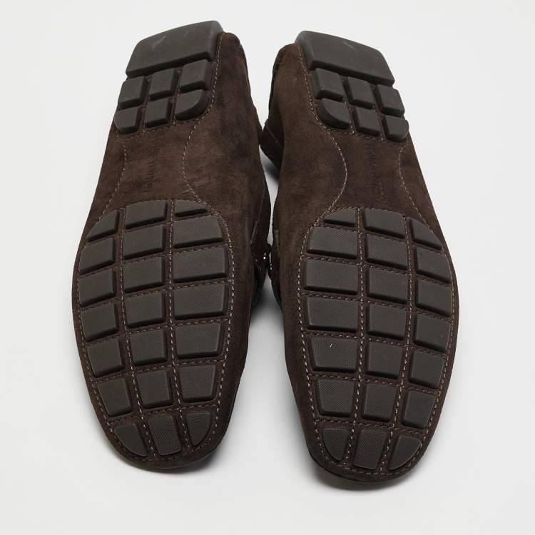 مملوكة مسبقًا Louis Vuitton Brown Suede Monte Carlo Slip On Loafers Size 42.5