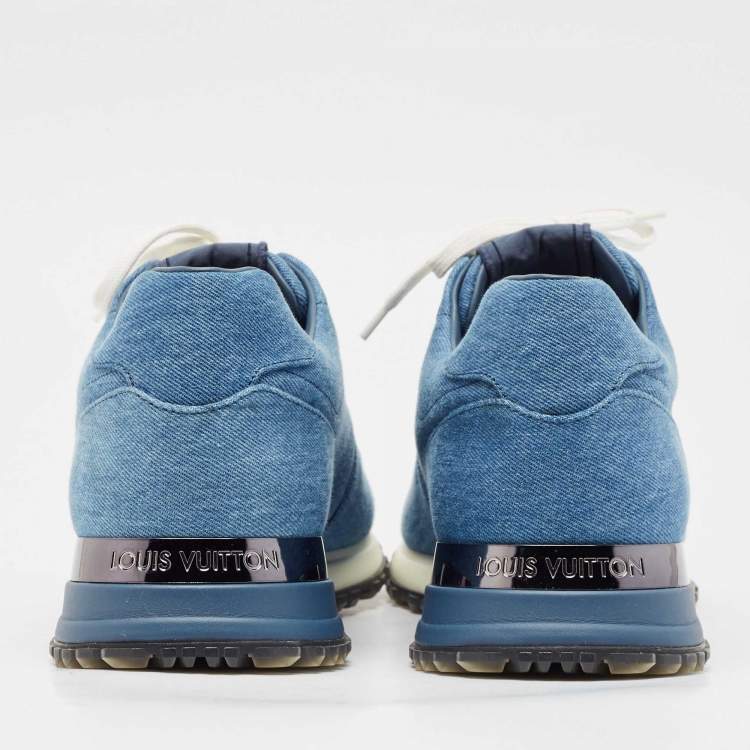Pre Owned Louis Vuitton Blue Denim Run Away Lace Up Sneakers Size 41