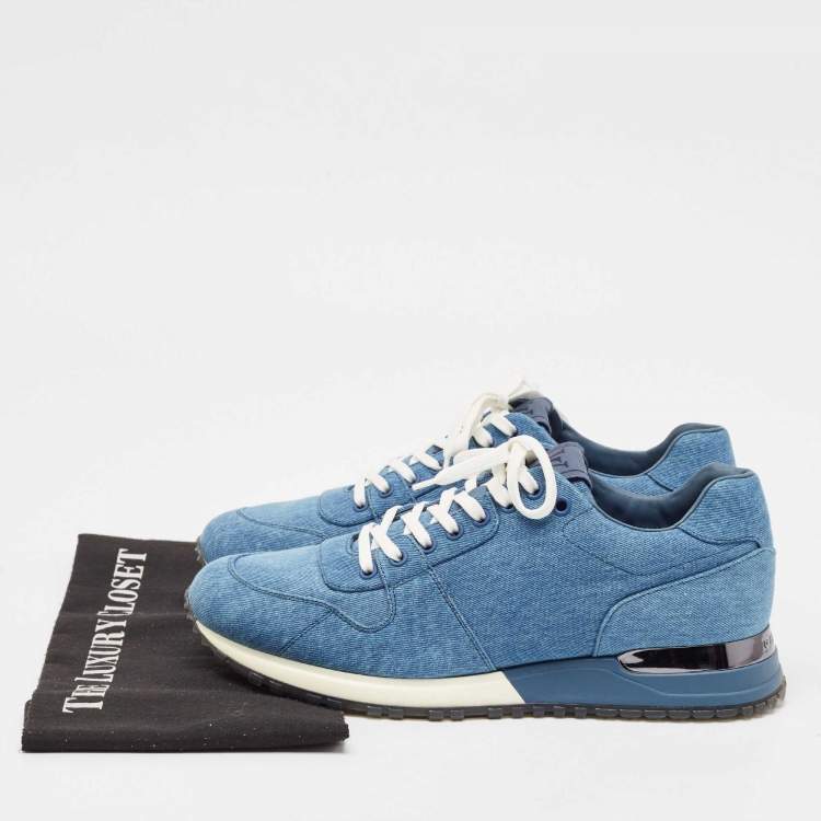 Pre Owned Louis Vuitton Blue Denim Run Away Lace Up Sneakers Size 41