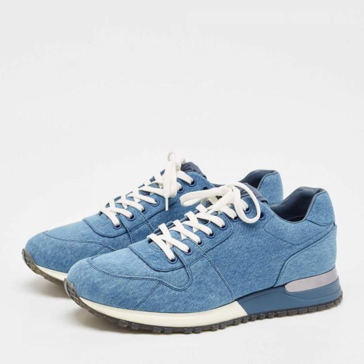 Pre Owned Louis Vuitton Blue Denim Run Away Lace Up Sneakers Size 41