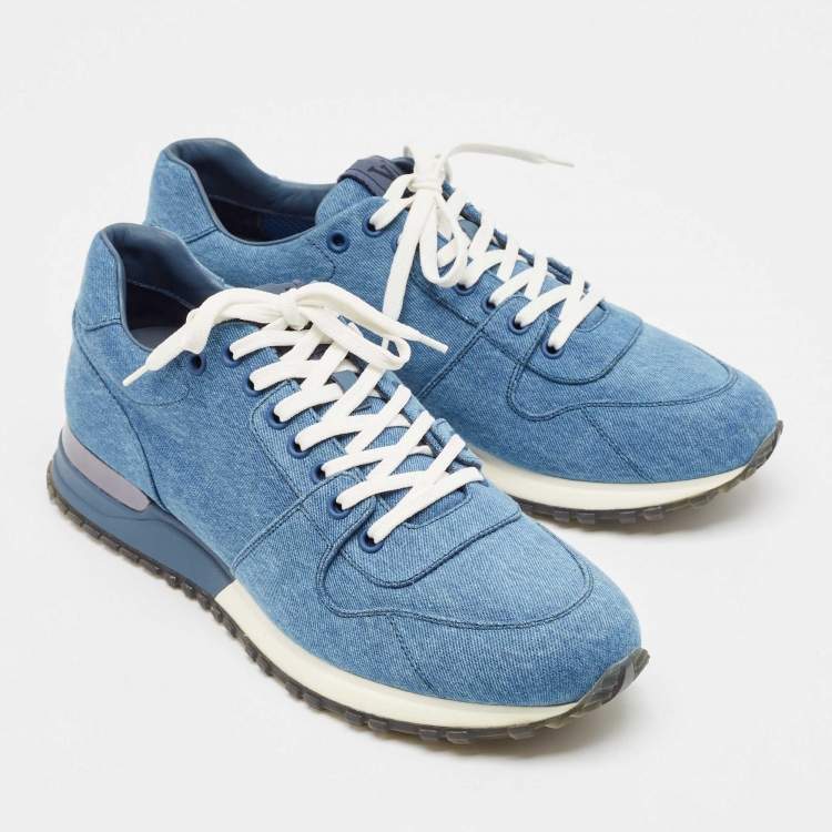 Pre Owned Louis Vuitton Blue Denim Run Away Lace Up Sneakers Size 41