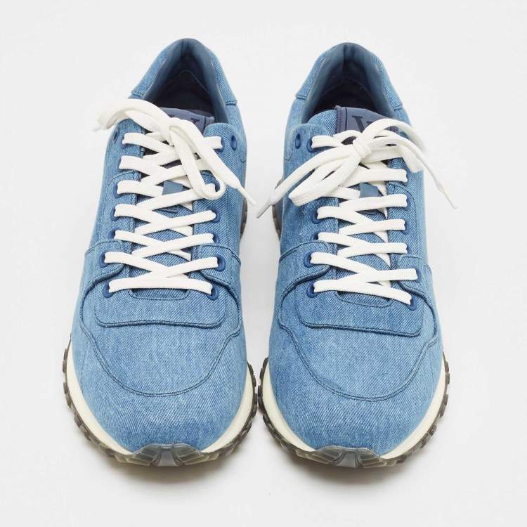 Pre Owned Louis Vuitton Blue Denim Run Away Lace Up Sneakers Size 41