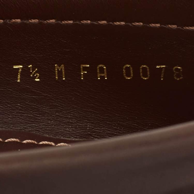 Pre Owned Louis Vuitton Brown Leather Monte Carlo Loafers Size 41.5
