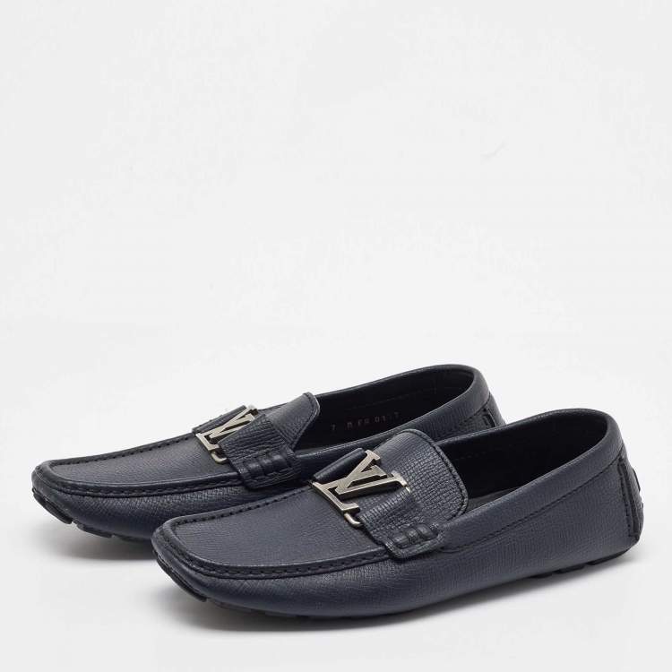 Pre Owned Louis Vuitton Black Leather Monte Carlo Loafers Size 41