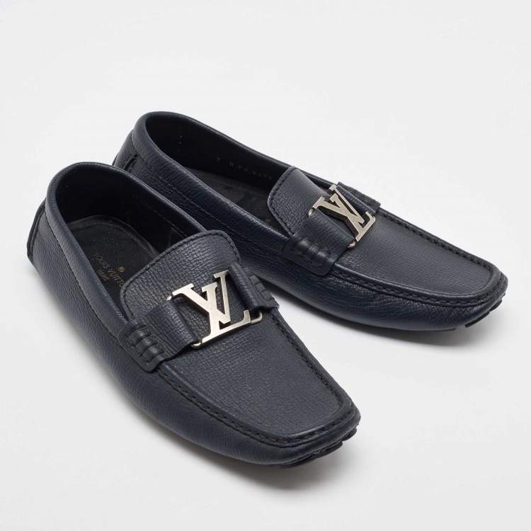 Pre Owned Louis Vuitton Black Leather Monte Carlo Loafers Size 41