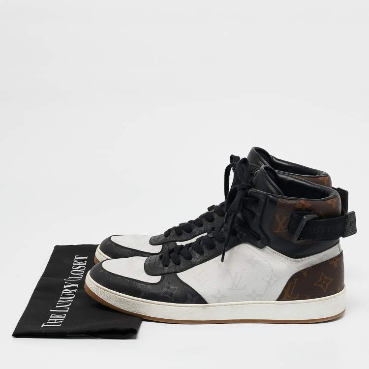 Pre Owned Louis Vuitton Multicolor Monogram Canvas and Leather Rivoli Sneakers Size 43.5