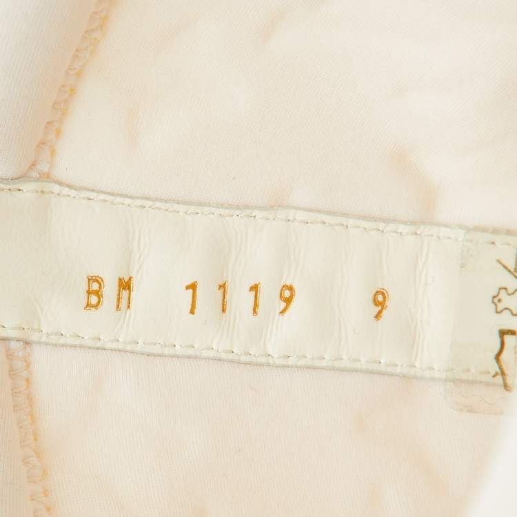 Pre Owned Louis Vuitton White Leather and Monogram Neoprene Calf Length Boots Size 43