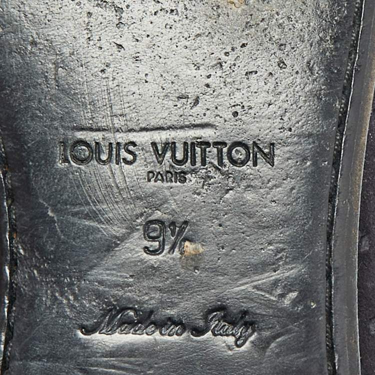 Pre Owned Louis Vuitton Navy Blue Suede Hockenheim Loafers Size 43.5