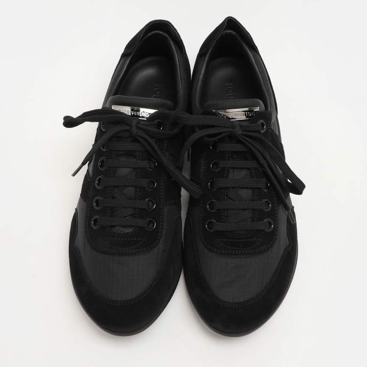 Pre Owned Louis Vuitton Black Nylon and Suede Fuselage Low-Top Sneakers Size 40