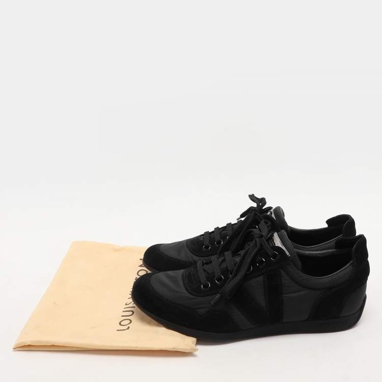 Pre Owned Louis Vuitton Black Nylon and Suede Fuselage Low-Top Sneakers Size 40