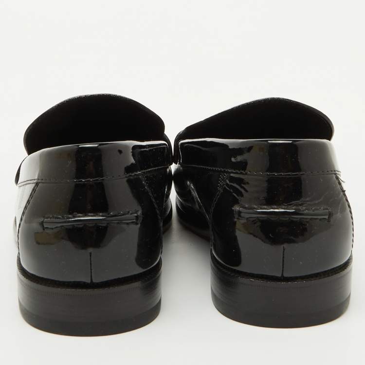 مملوكة مسبقًا Louis Vuitton Black Damier Infini Leather Graduation Loafers Size 42