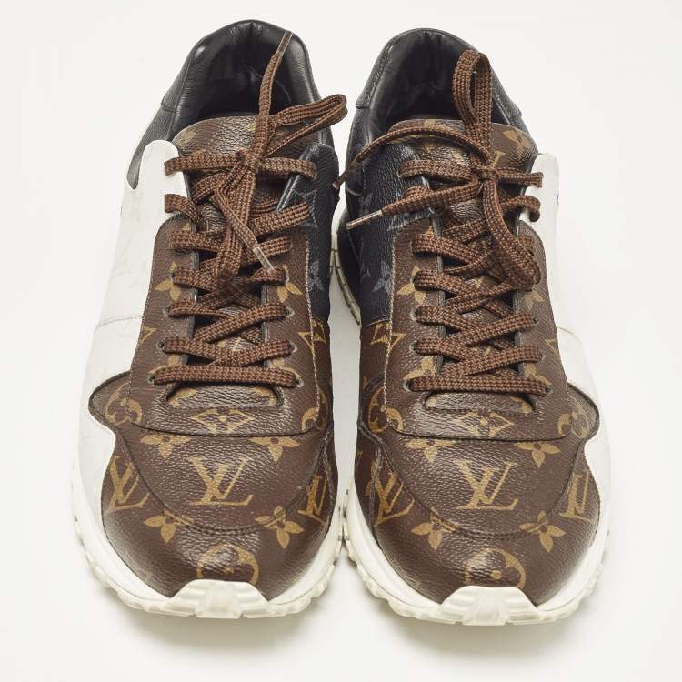 Pre Owned Louis Vuitton Brown/White Monogram Canvas Runaway Sneakers Size 42.5