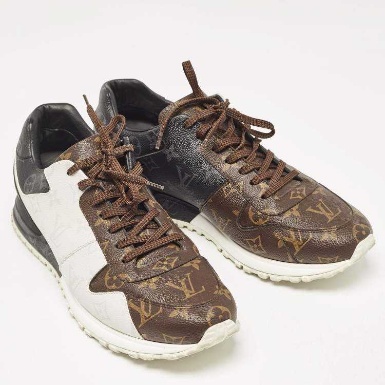 Pre Owned Louis Vuitton Brown/White Monogram Canvas Runaway Sneakers Size 42.5