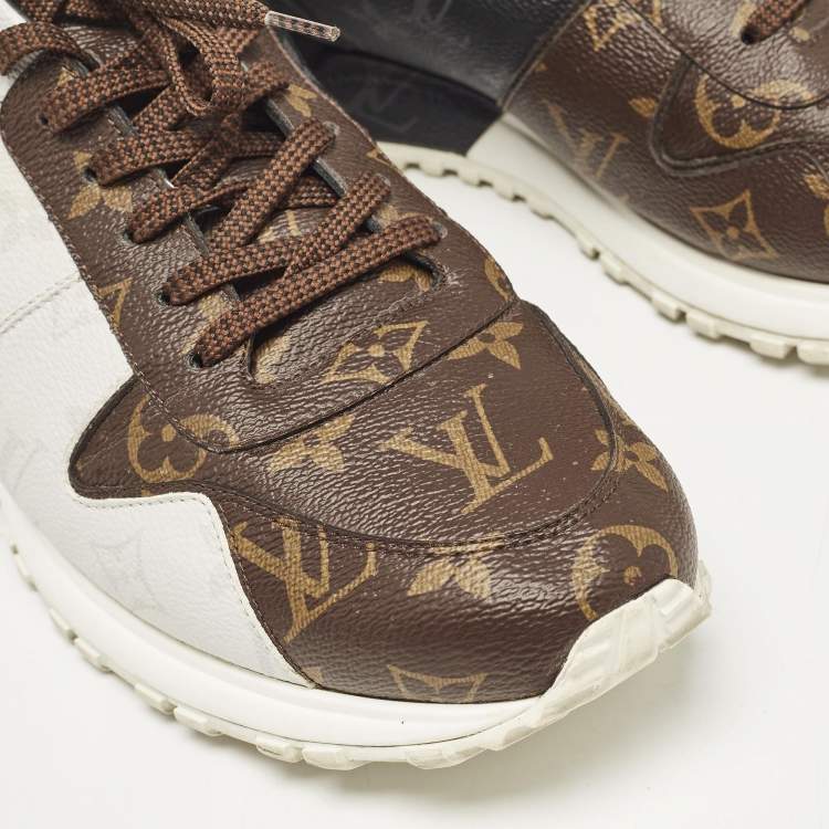 Pre Owned Louis Vuitton Brown/White Monogram Canvas Runaway Sneakers Size 42.5