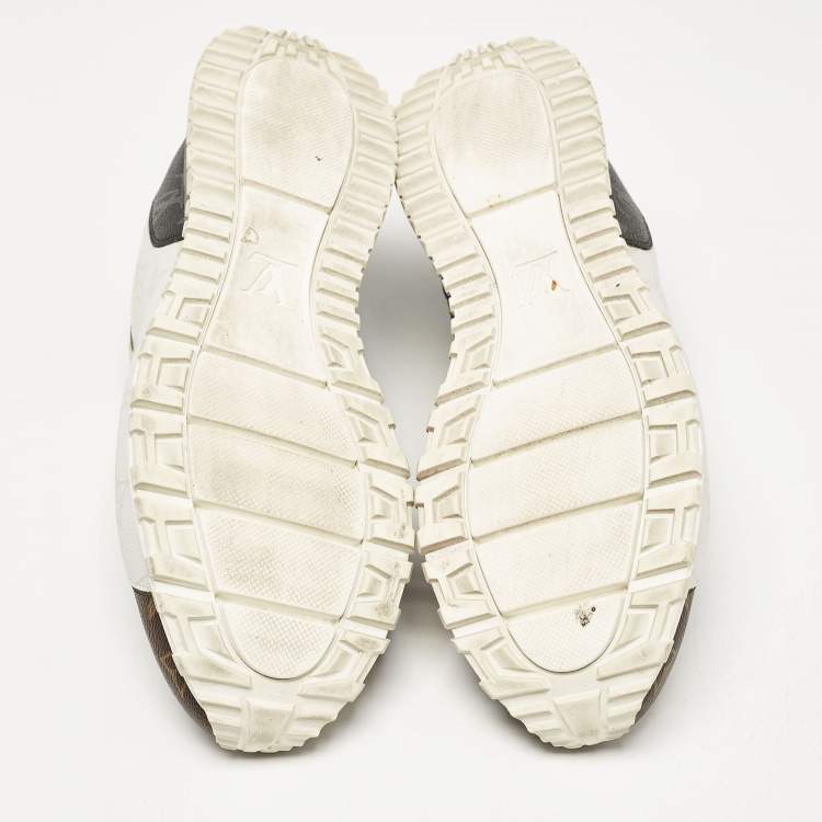 Pre Owned Louis Vuitton Brown/White Monogram Canvas Runaway Sneakers Size 42.5
